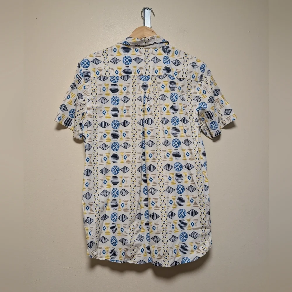 THE NORTH FACE MEN'S GEOMETRIC PRINT SHORT SLEEVE BUTTON UP SHIRT L